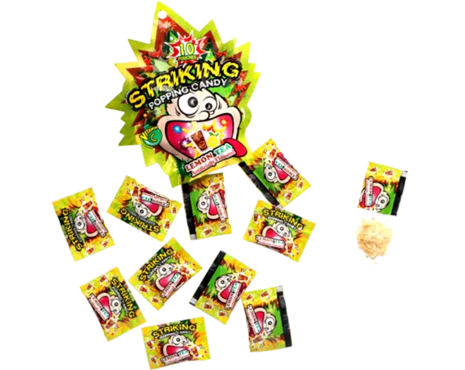 Striking - Popping Candy Lemon Tea Display 12 x 15g