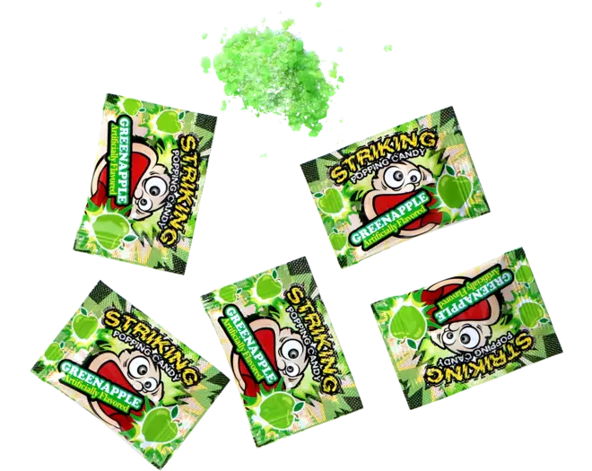 Striking - Popping Candy Green Apple Strip 12 x 30g