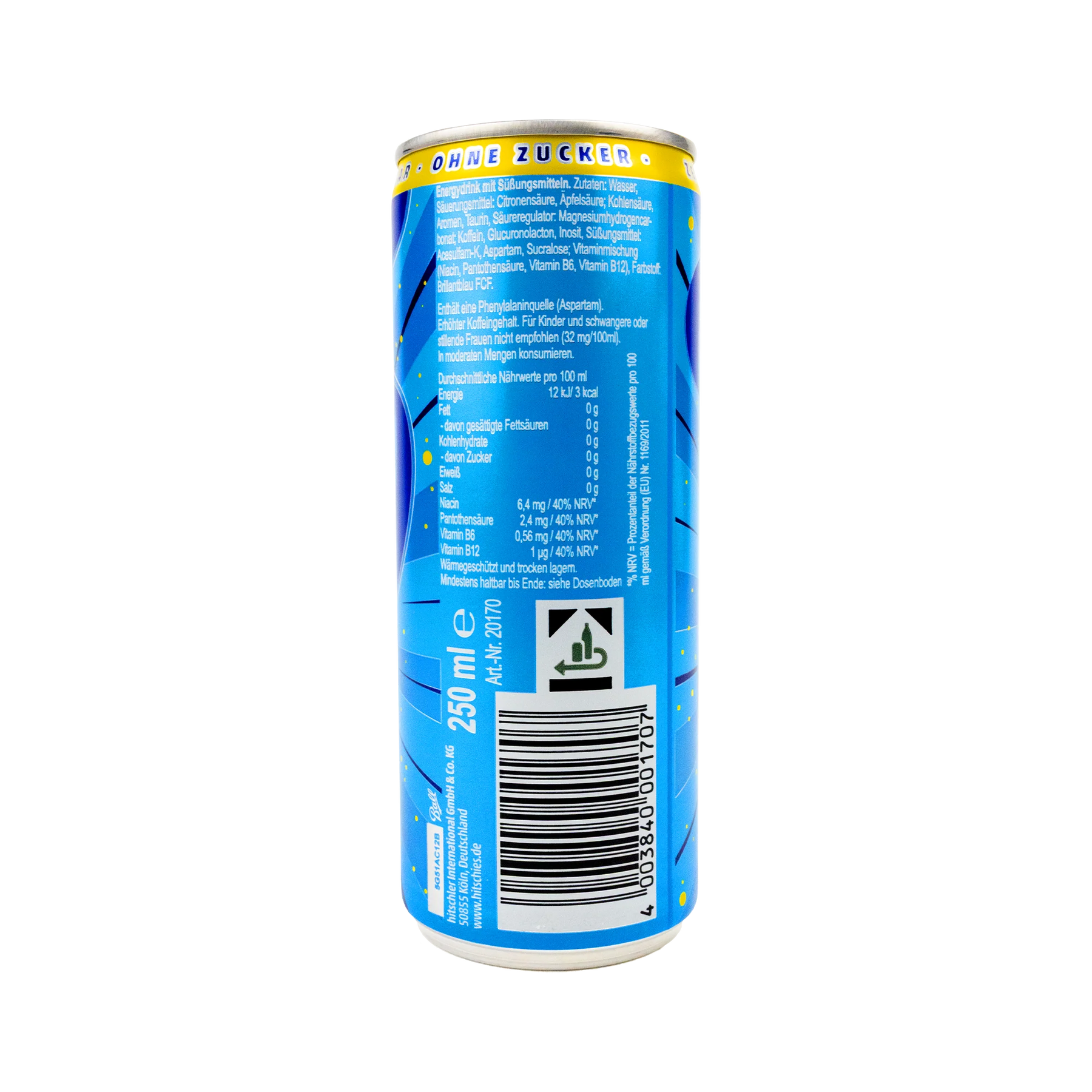 Hitschies saure Drachenzungen Energy Zero Blau 24 X 250 ml