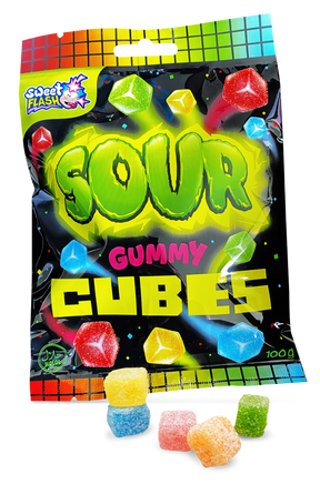 Sweet Flash Sour Gummy Cubes 15 Beutel