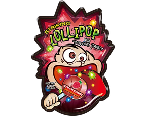 Striking - Lollipop Popping Candy Strawberry Strip 12 x 13.8g