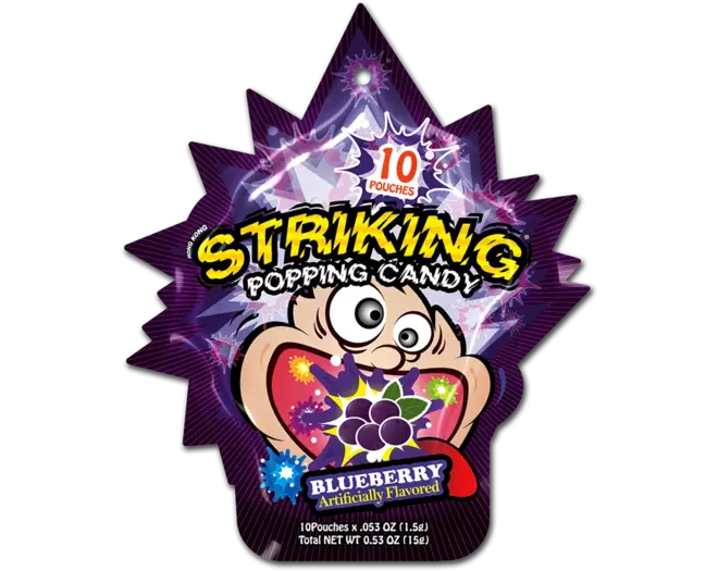 Striking - Popping Candy Blueberry Strip 12 x 15g