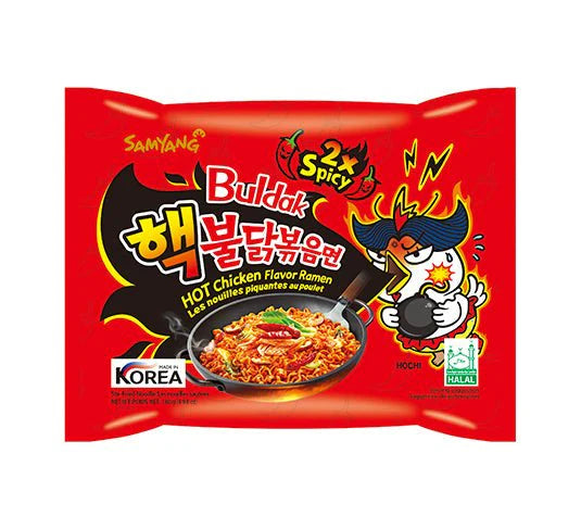 Samyang Buldak 2x Spicy Ramen Nudeln Hot Chicken 5 X  140g