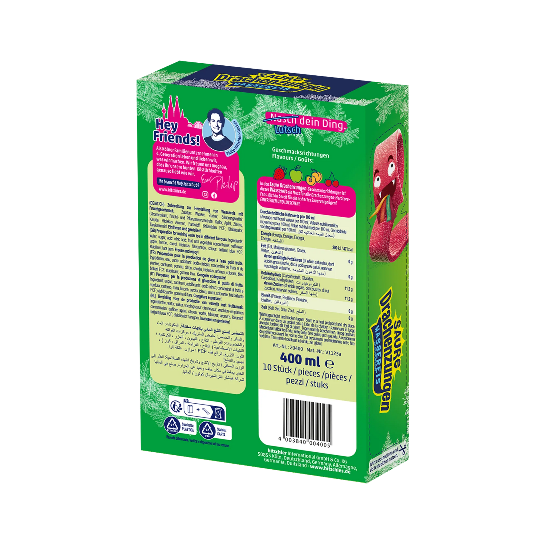 Saure Drachenzungen Wassereis 24 X 400ml