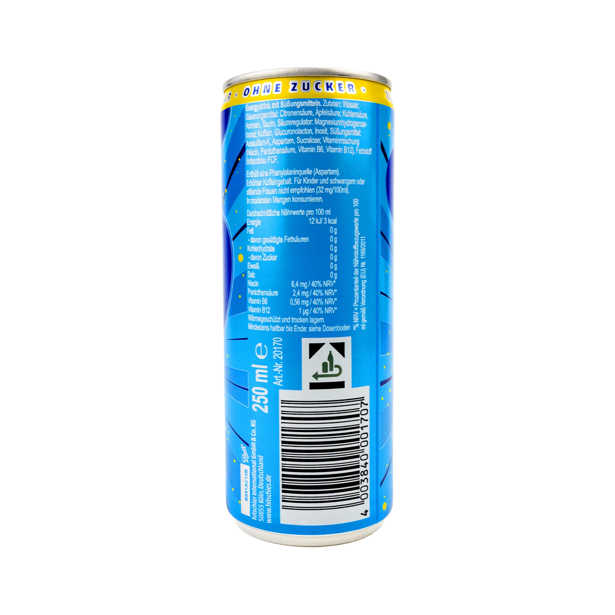 Hitschies saure Drachenzungen Energy Zero Blau 24 X 250 ml