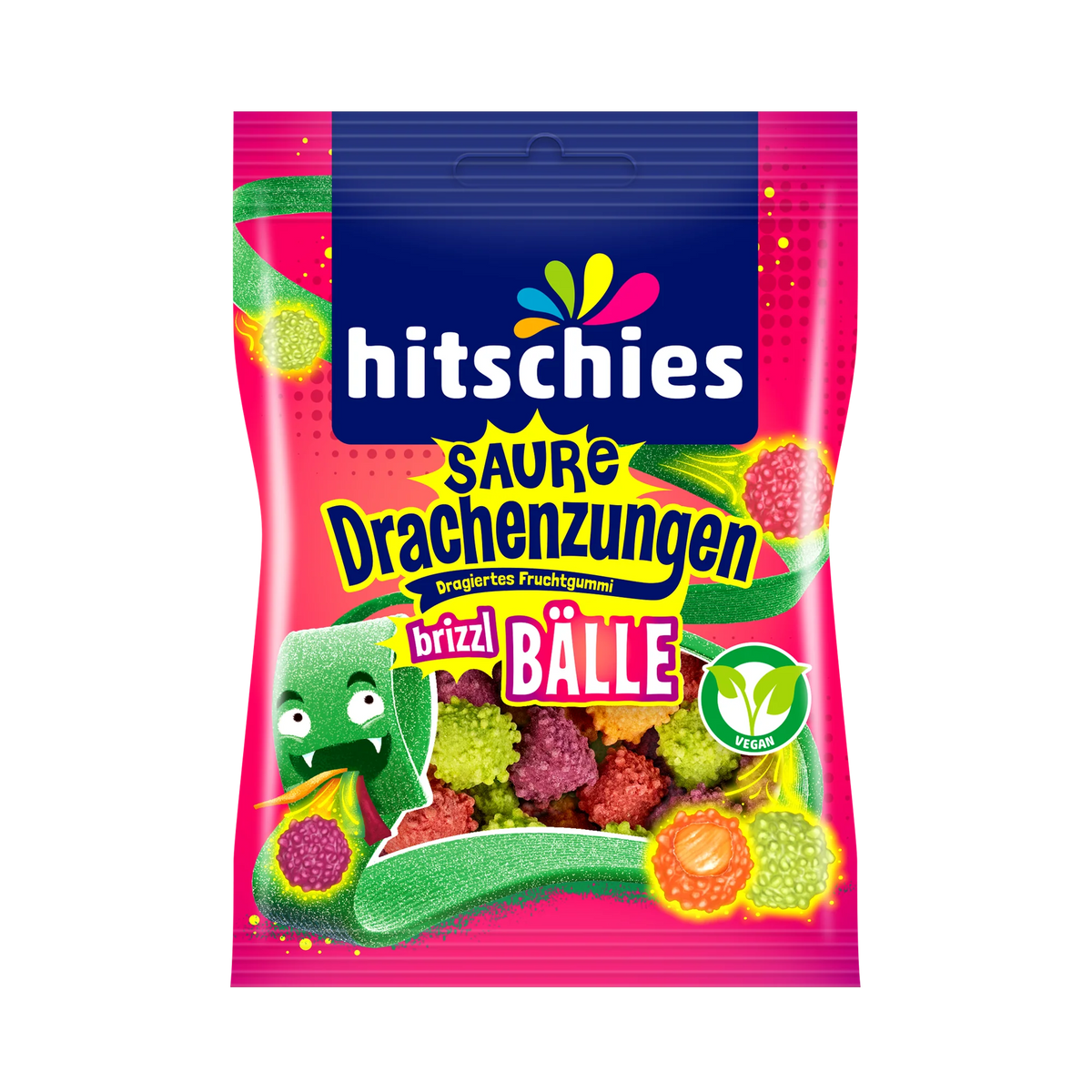 Hitschies Saure Drachenzungen brizzl Bälle 12 x 100g