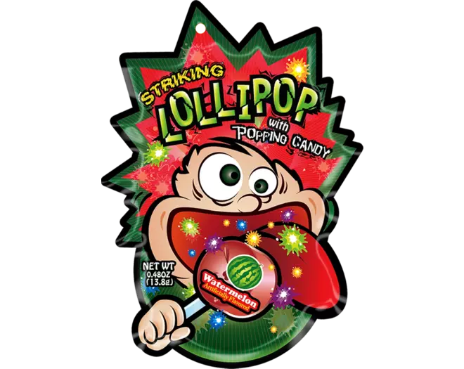 Striking - Lollipop Popping Candy Watermelon Strip 12 x 13.8g