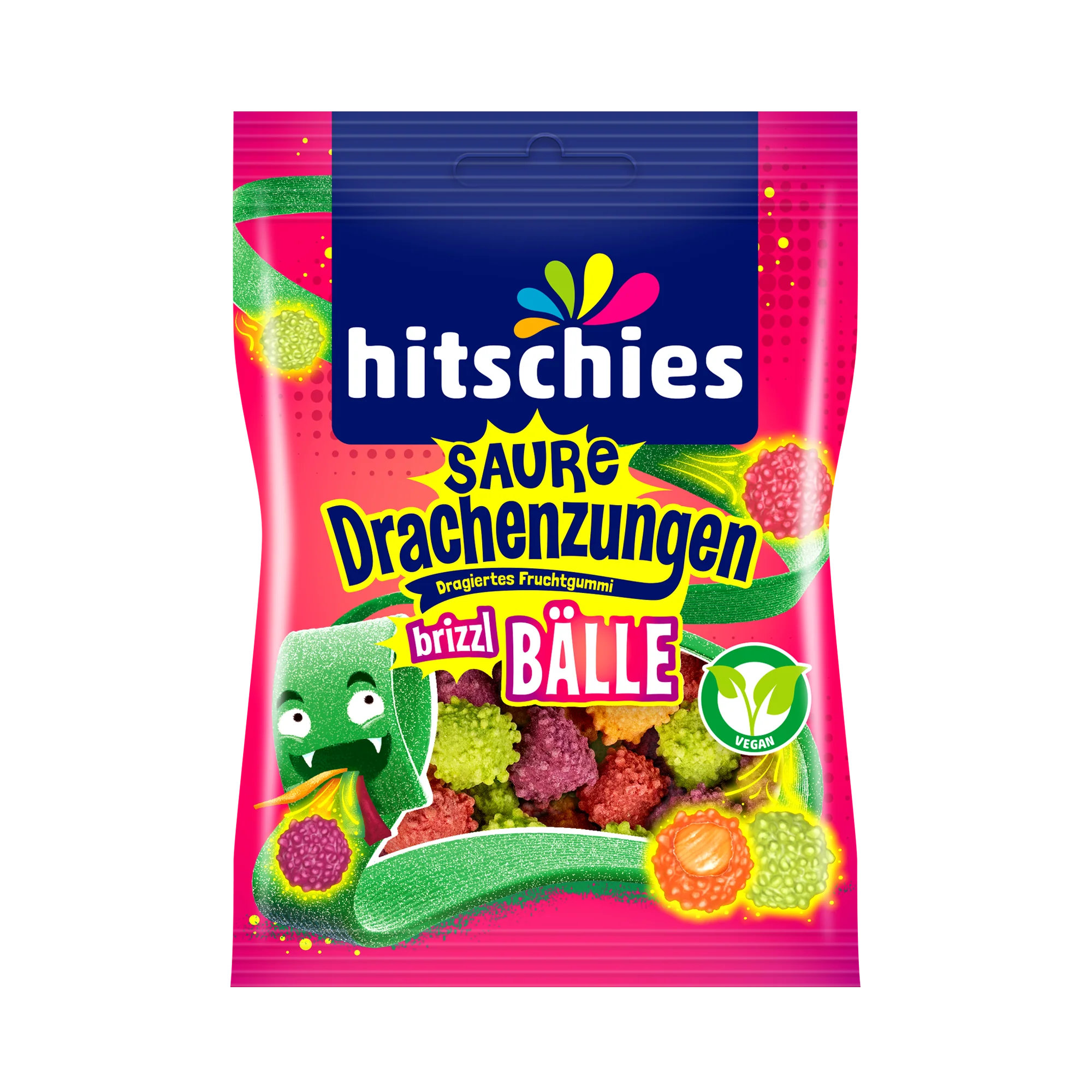 Hitschies Saure Drachenzungen brizzl Bälle 12 x 100g