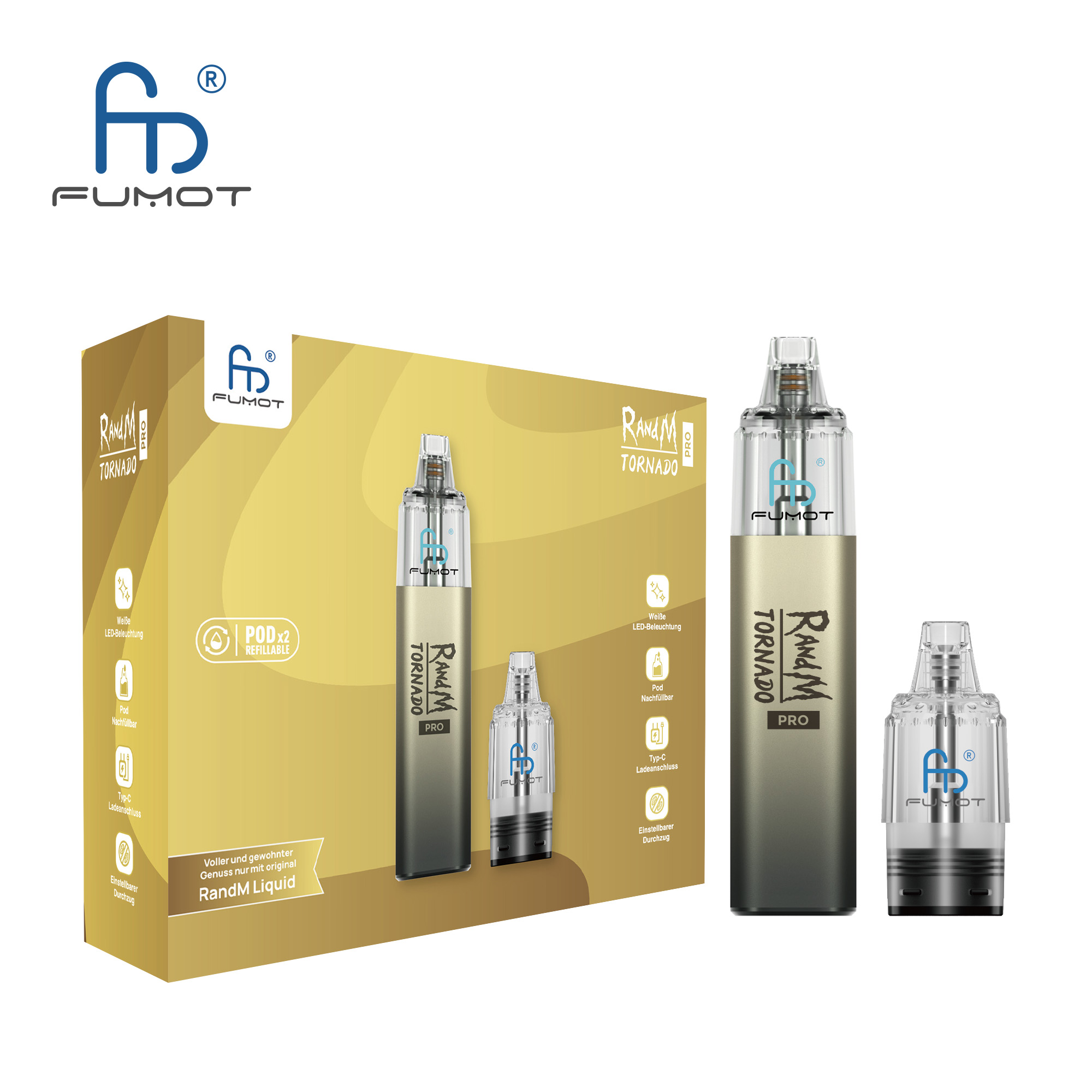 RandM Tornado Pro POD-Kit Farbe: Grey - Gunmetal 5stk