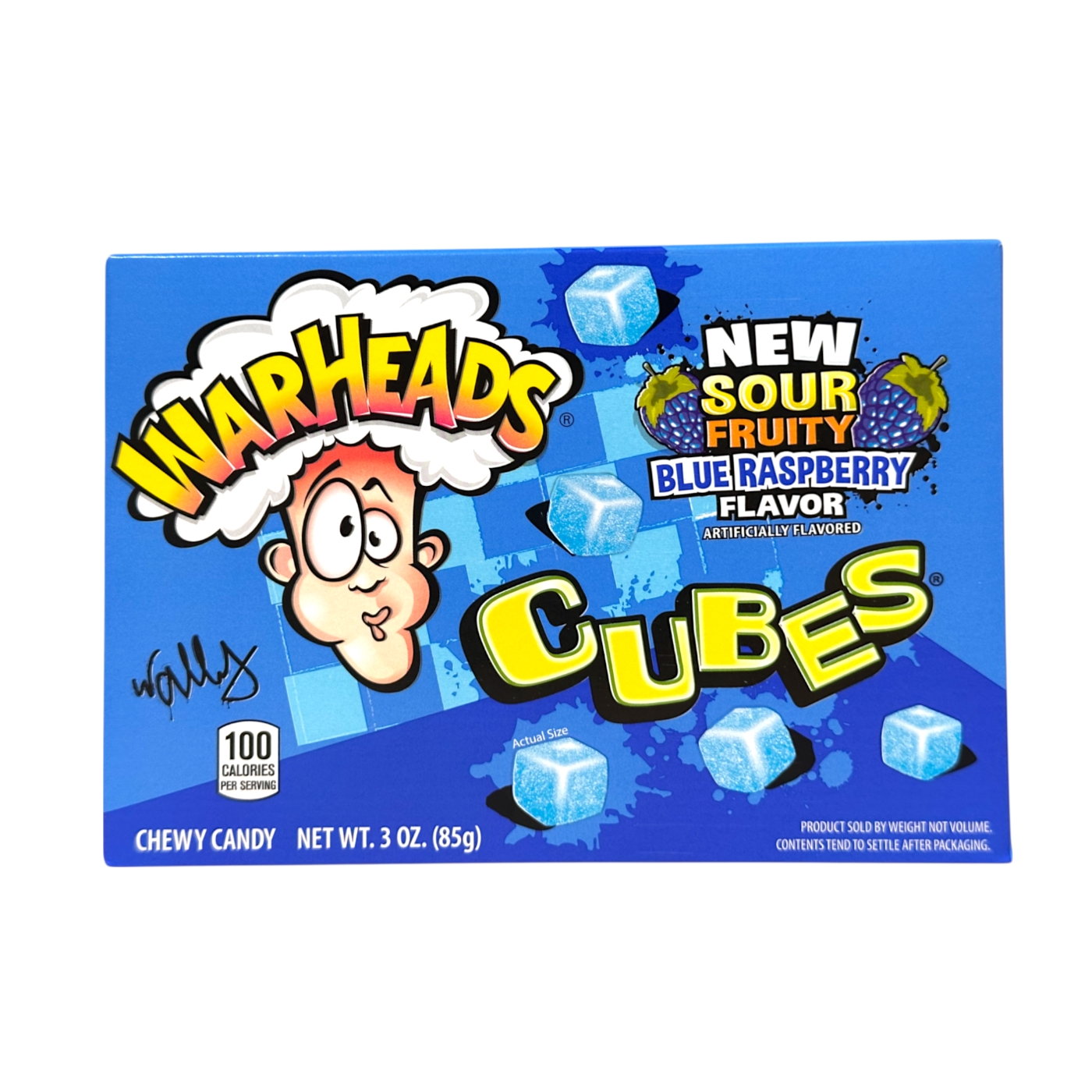 Warheads Blue Raspberry Cubes Box 12 x 85g