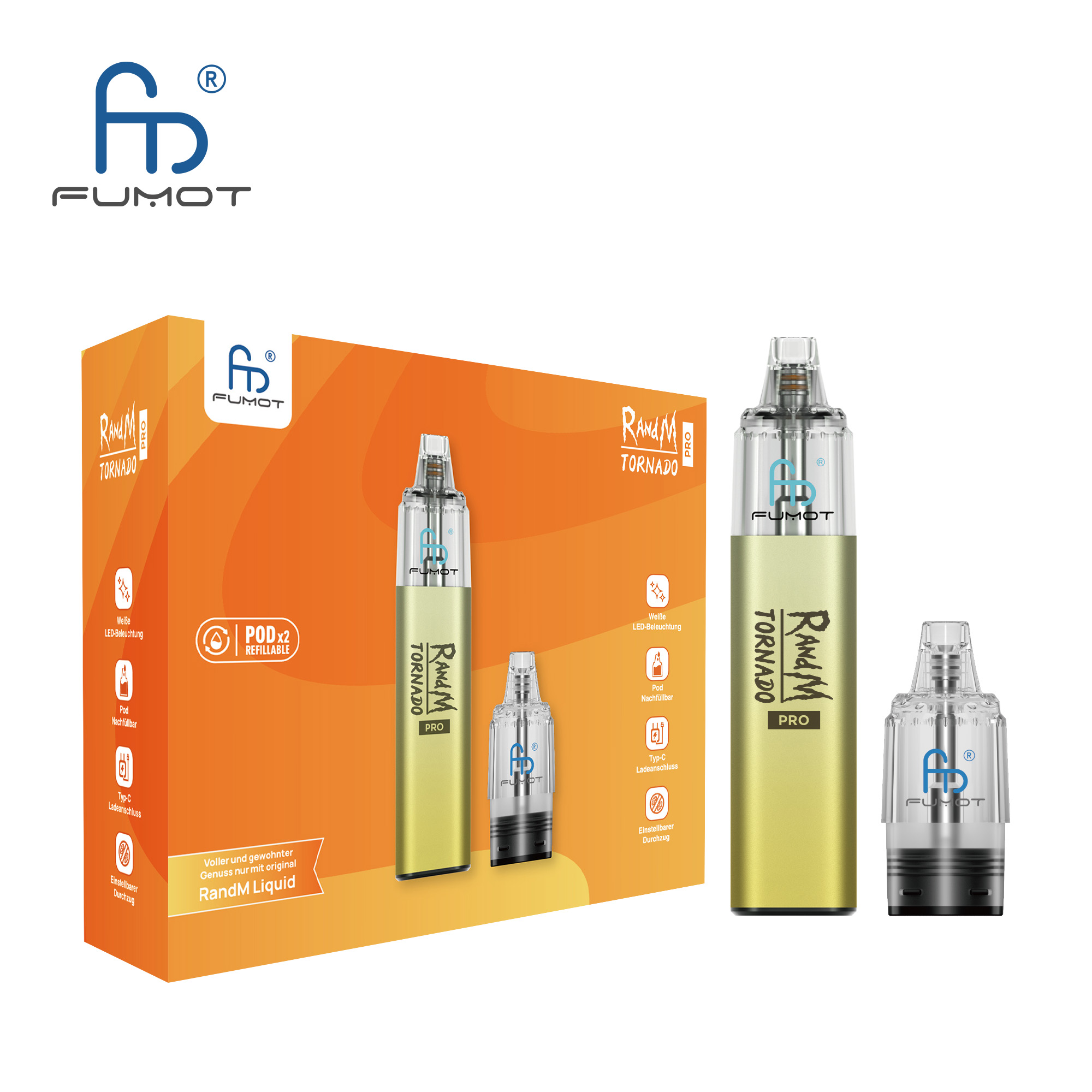 RandM Tornado Pro POD-Kit Farbe: Yellow 5stk