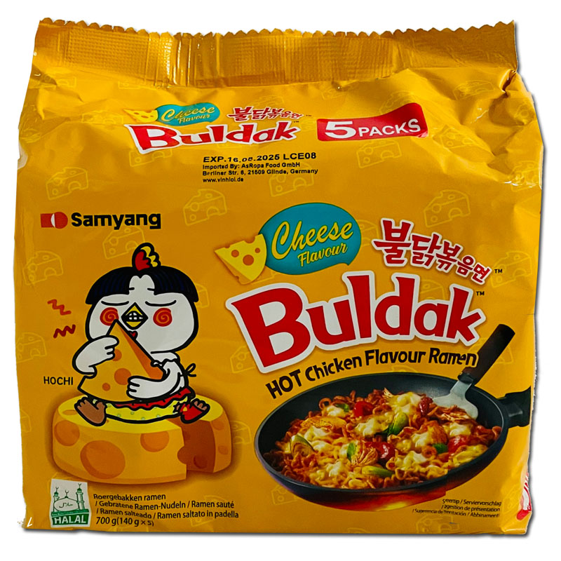 Samyang Buldak Cheese Ramen Nudeln Hot Chicken 5 x 140g