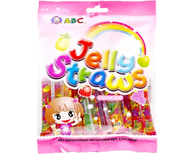 ABC | Fruit Jelly Straws in Bag - Assorted | 30x260g.