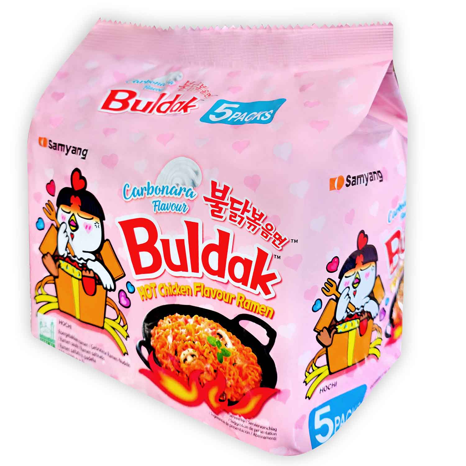 Samyang Buldak Carbonara Ramen Nudeln Hot Chicken 5 X 130g