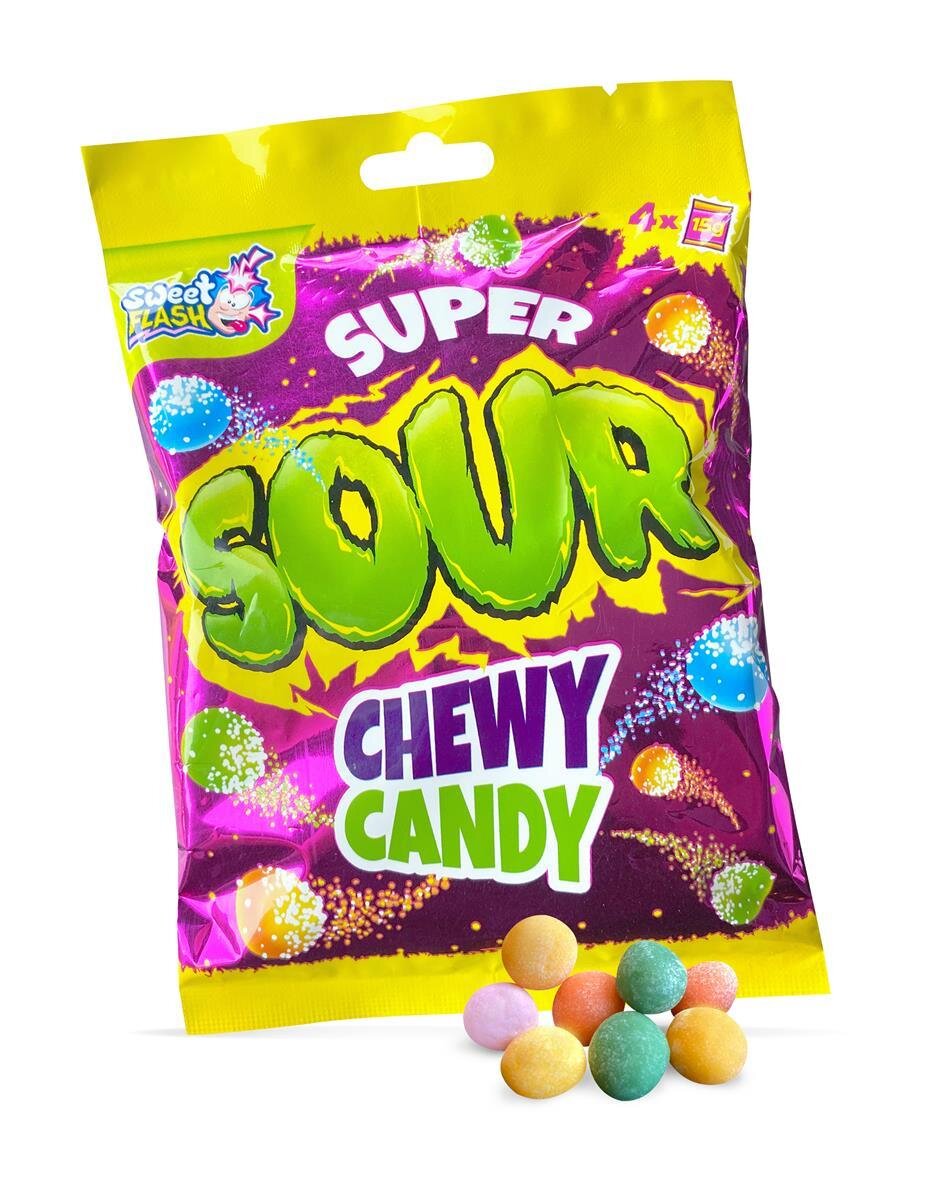 Sweet Flash Super Sour Chewy Candy 24 Beutel