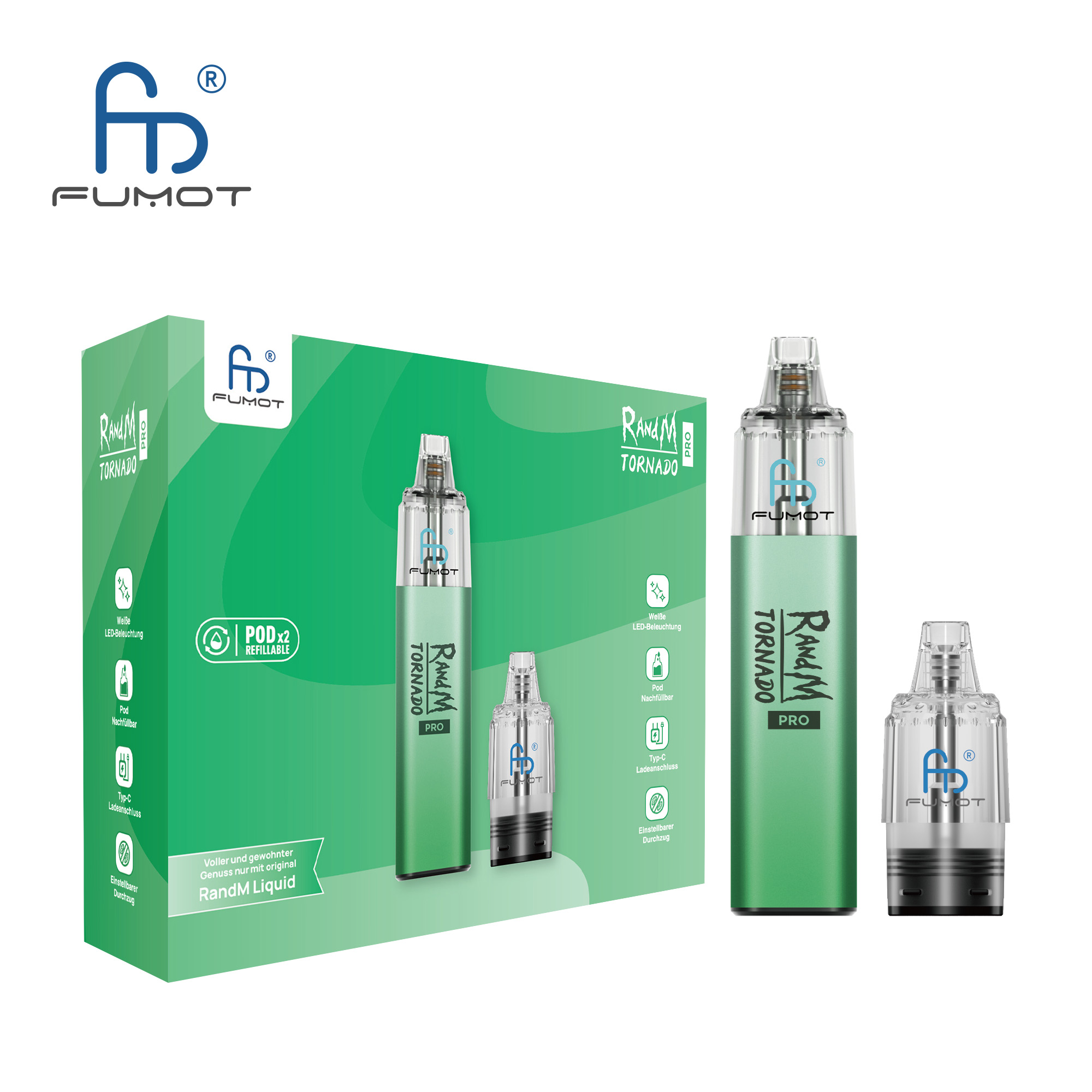 RandM Tornado Pro POD-Kit Farbe: Green 5stk