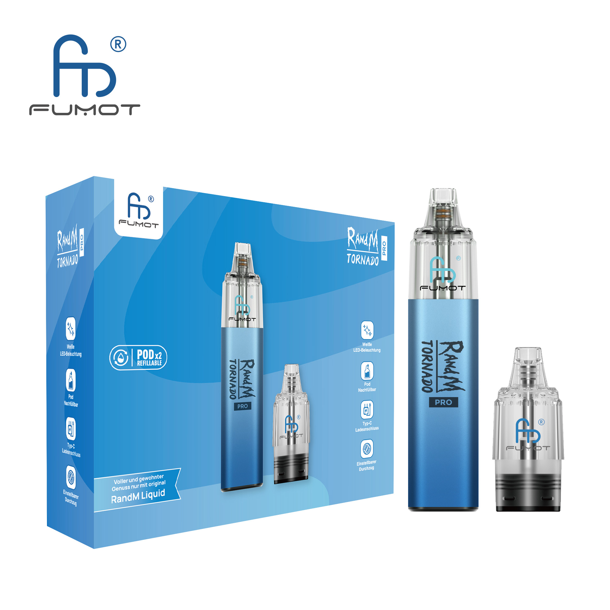 RandM Tornado Pro POD-Kit Farbe: Blue 5stk