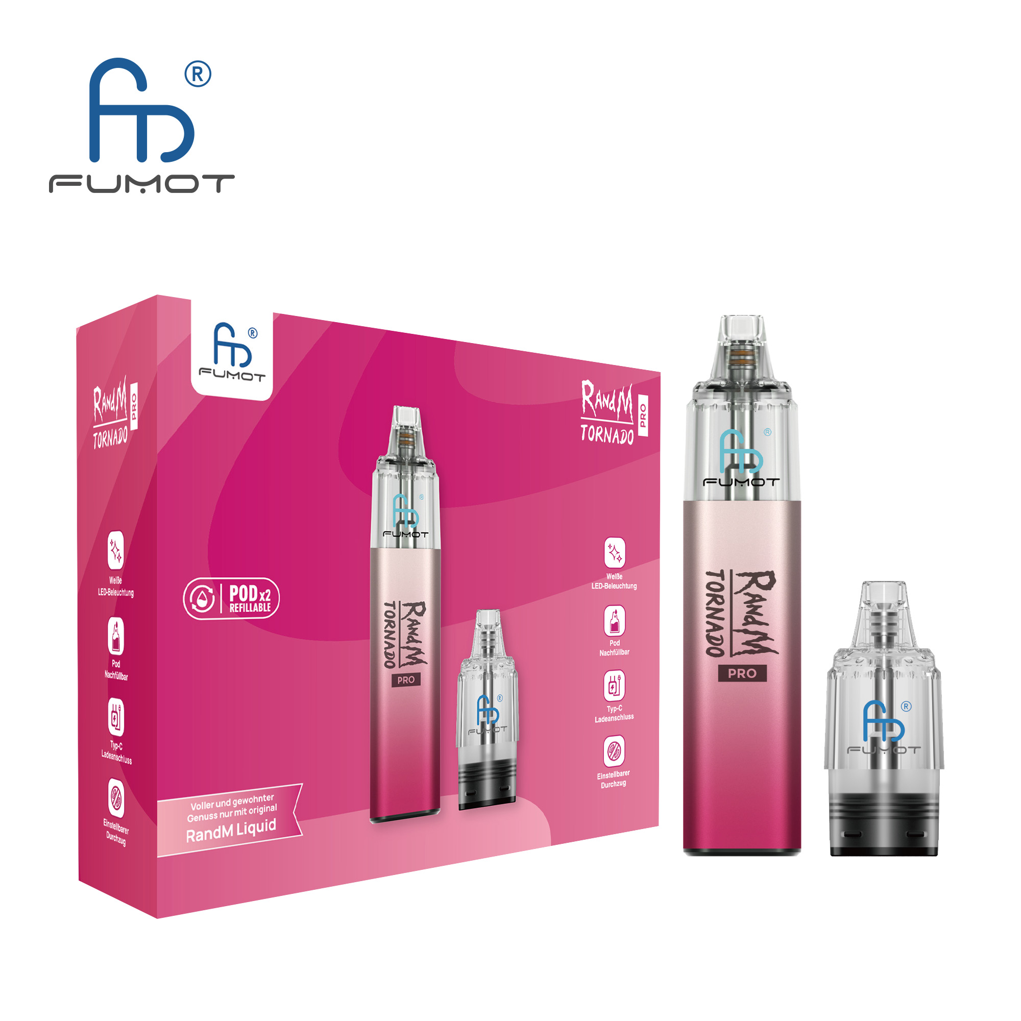 RandM Tornado Pro POD-Kit Farbe: Pink 5stk