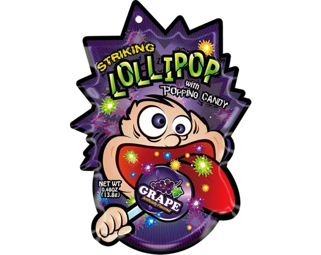 Striking - Lollipop Popping Candy Grape Strip 12 x 13.8g