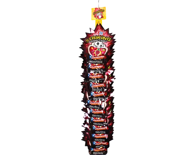 Striking - Popping Candy Strawberry Strip 12 x 30g