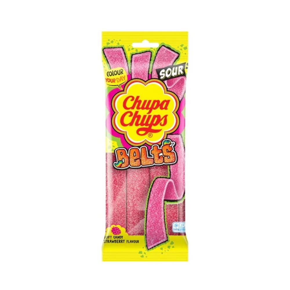 Chupa Chups - Sour Belts - Strawberry - 18 x 90g