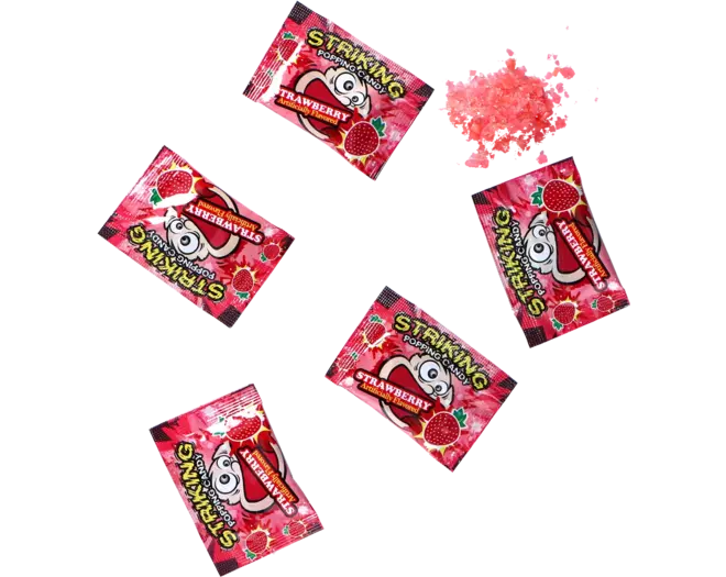 Striking - Popping Candy Strawberry Strip 12 x 30g