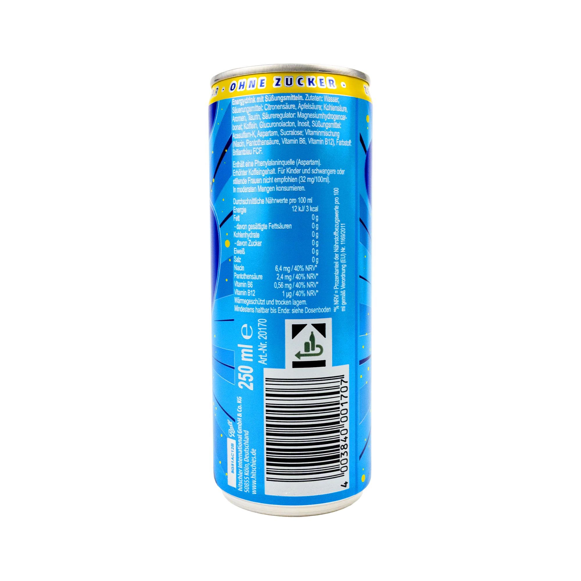 Hitschies saure Drachenzungen Energy Zero Blau 24 X 250 ml