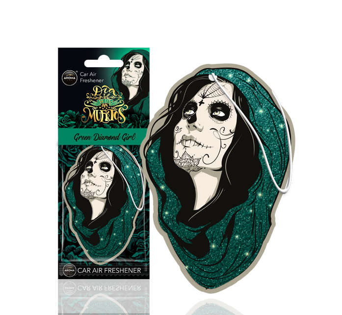 Aroma Car - Dia De Los Muertos - Diamond Girl Green 24 stk