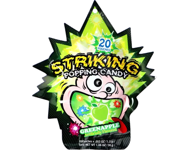 Striking - Popping Candy Green Apple Strip 12 x 30g