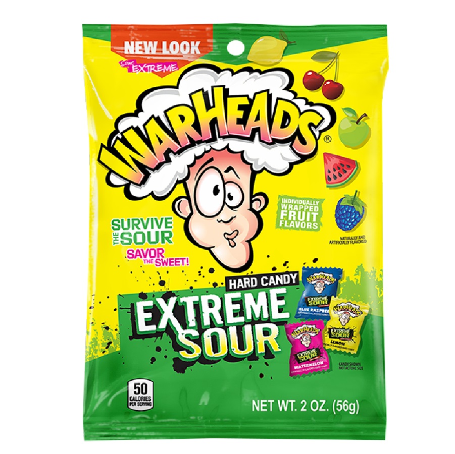 Warheads Extreme Sour Peg Bag 12 x 56g