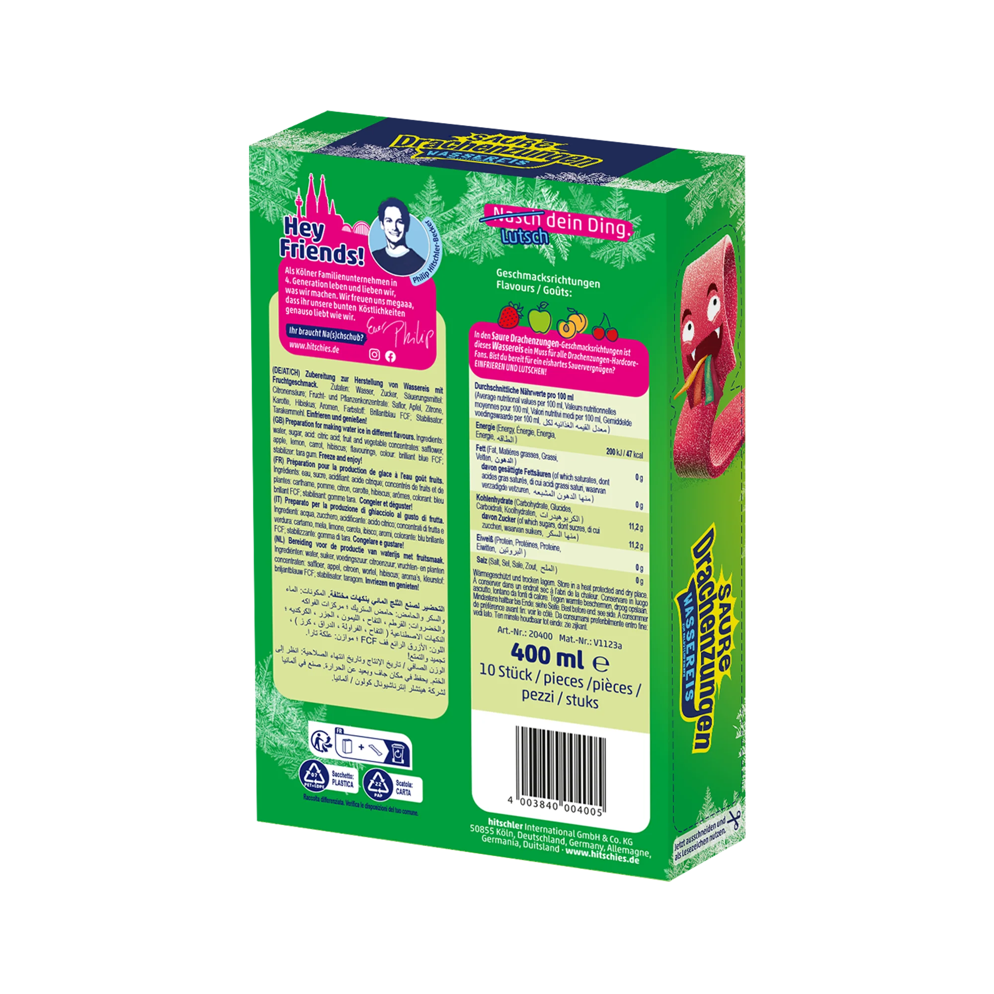 Saure Drachenzungen Wassereis 24 X 400ml